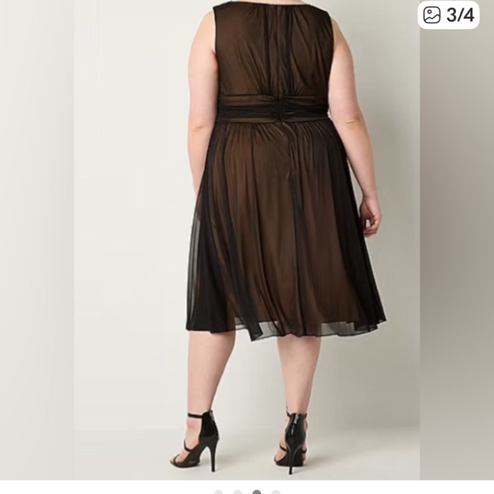 Connected Apparel Womens Sleeveless Midi Fit + Flare Dress Plus NEW …